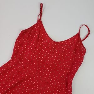 Hartford red and white polka dot silk dress